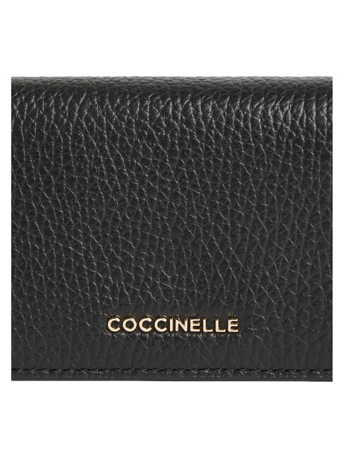 METALLIC SOFT Kompakte Ledergeldb&ouml;rse Schwarz - Brieftaschen Damen