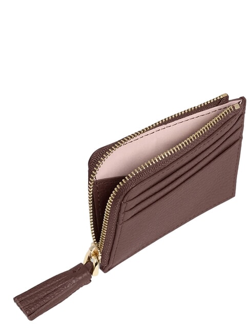 TASSEL Kartenetui mit Rei&szlig;verschluss aus geh&auml;mmertem Leder Beere - Brieftaschen Damen
