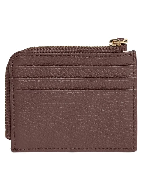TASSEL Kartenetui mit Rei&szlig;verschluss aus geh&auml;mmertem Leder Beere - Brieftaschen Damen