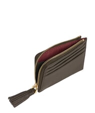 COCCINELLE TASSEL Kartenetui mit Rei&szlig;verschluss aus geh&auml;mmertem Leder Dreck - Brieftaschen Damen - 2