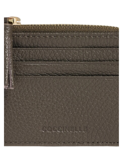 TASSEL Kartenetui mit Rei&szlig;verschluss aus geh&auml;mmertem Leder Dreck - Brieftaschen Damen