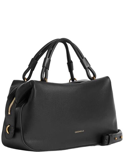 LIZZIE Handtasche mit Schulterriemen aus Leder Schwarz - Damentaschen