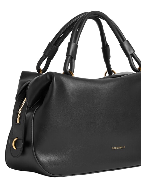 LIZZIE Handtasche mit Schulterriemen aus Leder Schwarz - Damentaschen