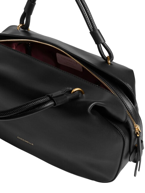 LIZZIE Handtasche mit Schulterriemen aus Leder Schwarz - Damentaschen
