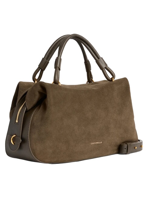 LIZZIE SUED.BIM Handtasche mit Schulterriemen aus Leder Dreck - Damentaschen