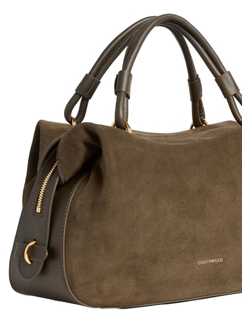 LIZZIE SUED.BIM Handtasche mit Schulterriemen aus Leder Dreck - Damentaschen
