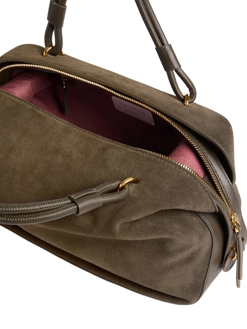 LIZZIE SUED.BIM Handtasche mit Schulterriemen aus Leder Dreck - Damentaschen