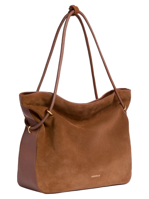 LIZZIE SUED.BIM Wildleder-Schultertasche Cognac - Damentaschen