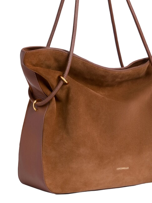 LIZZIE SUED.BIM Wildleder-Schultertasche Cognac - Damentaschen