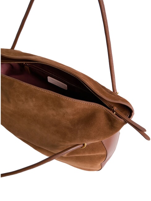 LIZZIE SUED.BIM Wildleder-Schultertasche Cognac - Damentaschen
