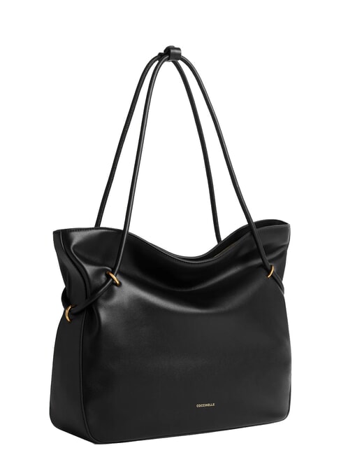 LIZZIE Leder-Schultertasche Schwarz - Damentaschen
