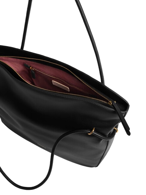 LIZZIE Leder-Schultertasche Schwarz - Damentaschen