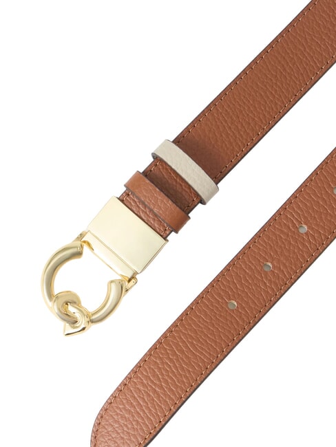 C-ME BICOLOR  Wendbarer Lederg&uuml;rtel Cognac/Eukalyptus - G&uuml;rtel