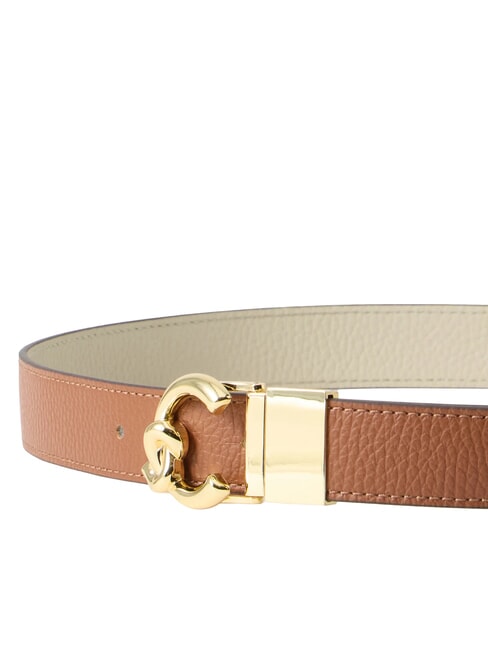 C-ME BICOLOR  Wendbarer Lederg&uuml;rtel Cognac/Eukalyptus - G&uuml;rtel