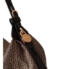 BORBONESE PRIVE L Schultertasche mit Schultergurt OP / NATUR / SCHWARZ - Damentaschen - 3