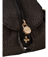 BORBONESE POCHE Schultertasche mit Schultergurt Teer - Damentaschen - 4