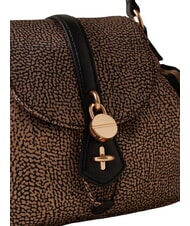 BORBONESE POCHE Schultertasche mit Schultergurt OP / NATUR / SCHWARZ - Damentaschen - 4