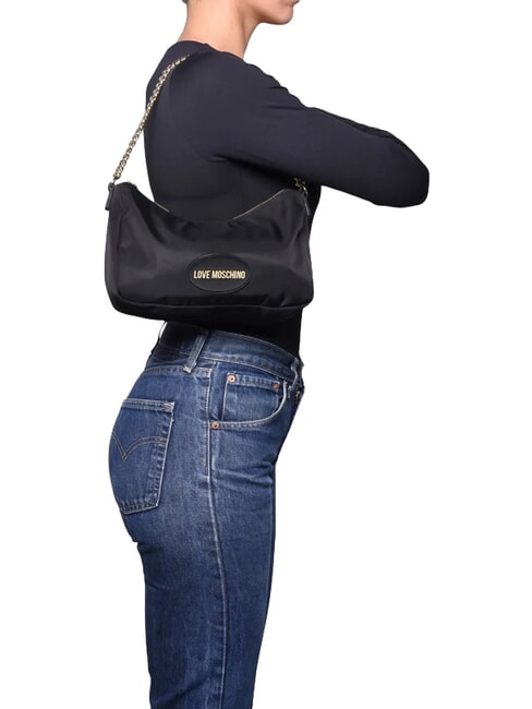 CITY CORE Schultertasche mit Kettenschulterriemen Schwarz - Damentaschen