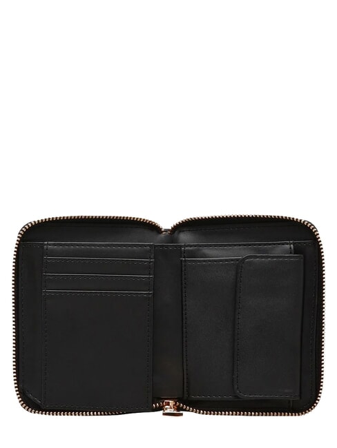 EMBOSSED QUILTED Kompakte Geldb&ouml;rse mit Rei&szlig;verschluss Schwarz - Brieftaschen Damen