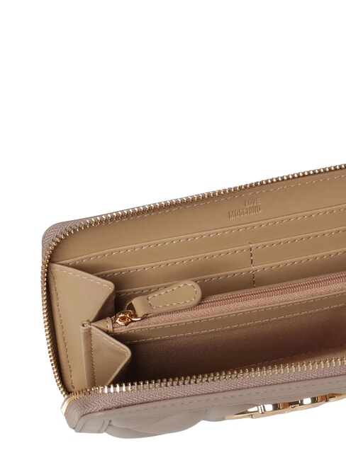 EMBOSSED QUILTED Gro&szlig;e Geldb&ouml;rse mit Rei&szlig;verschluss Sand - Brieftaschen Damen