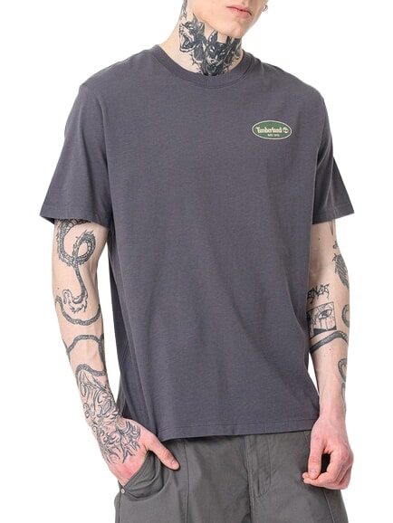 GAS STATION Kurzarm-T-Shirt aus reiner Baumwolle geschw&auml;rzte Perle - Herren-T-Shirts