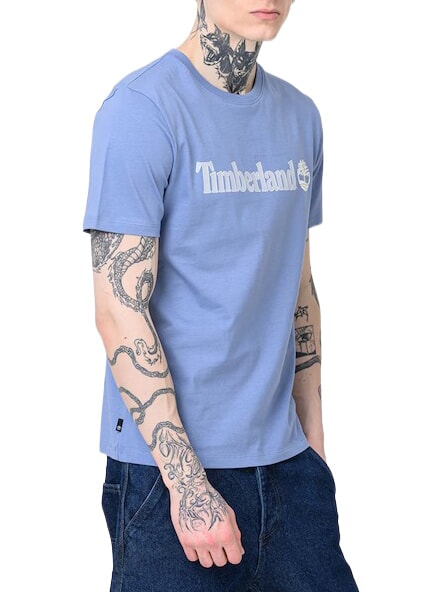 KENNEBEC RIVER LINEAR LOGO Baumwoll t-shirt Mittelblau - Herren-T-Shirts