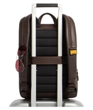 PIQUADRO RUSSEL 14-Zoll-Laptop-Rucksack aus Leder MORO - PC-Rucks&auml;cke - 3