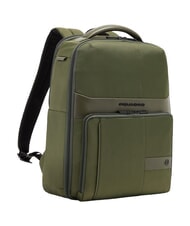 PIQUADRO WOLLEM Rucksack aus Leder und Stoff, 14-Zoll-Laptophalter GR&Uuml;N - PC-Rucks&auml;cke - 2