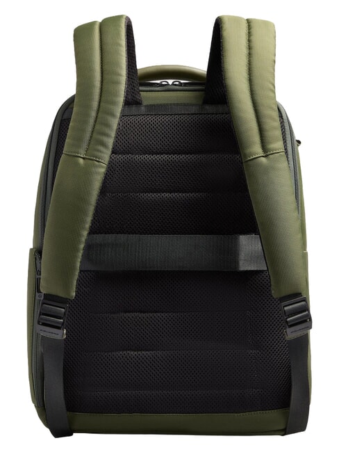 WOLLEM Rucksack aus Leder und Stoff, 14-Zoll-Laptophalter GR&Uuml;N - PC-Rucks&auml;cke