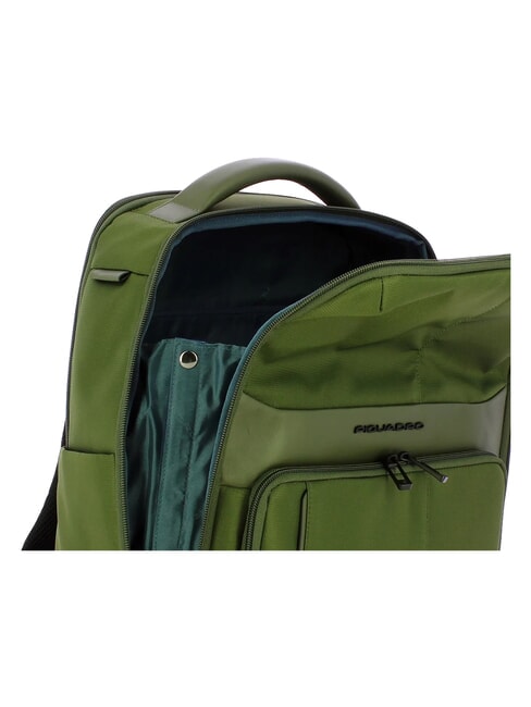 WOLLEM Rucksack aus Leder und Stoff, 14-Zoll-Laptophalter GR&Uuml;N - PC-Rucks&auml;cke