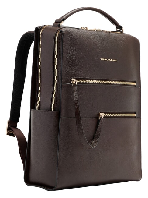 PATRICIA 15,6-Zoll-Laptop-Rucksack aus Leder BRAUN - Damentaschen