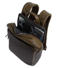 PIQUADRO BLACK SQUARE  14" Laptop-Rucksack aus Leder gr&uuml;n / dunkelbraun - PC-Rucks&auml;cke - 4