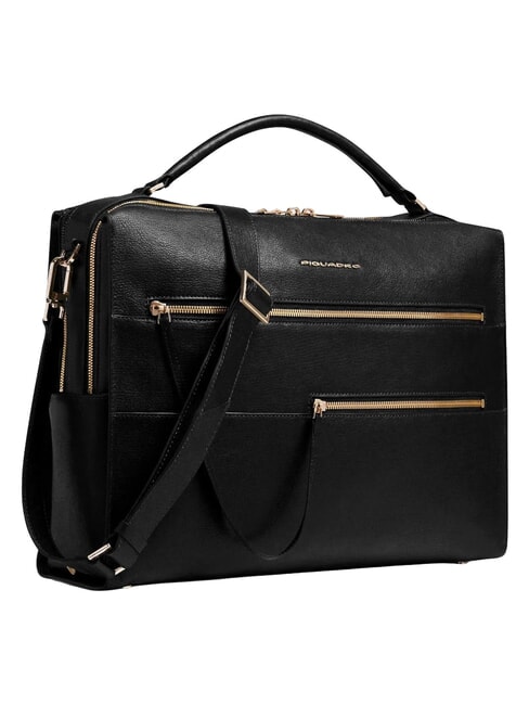 PATRICIA 14-Zoll-Laptoptasche aus Leder Schwarz - Arbeitstaschen
