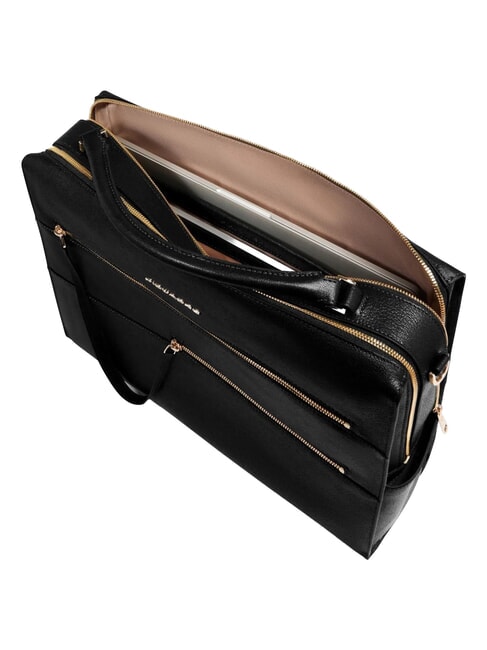 PATRICIA 14-Zoll-Laptoptasche aus Leder Schwarz - Arbeitstaschen