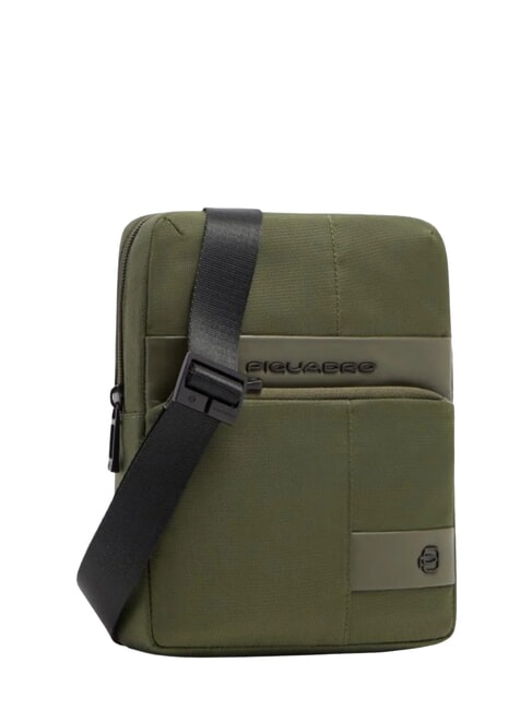 WOLLEM iPad Mini-Tasche aus Stoff und Leder GR&Uuml;N - Umh&auml;ngetaschen Herren