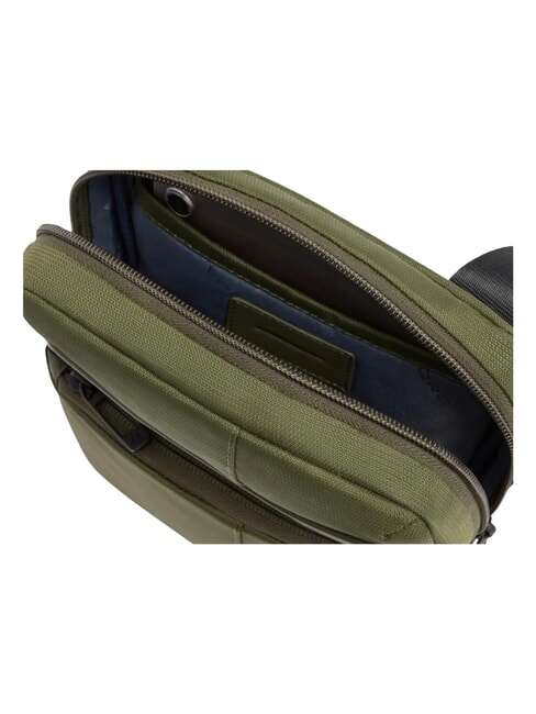 WOLLEM iPad Mini-Tasche aus Stoff und Leder GR&Uuml;N - Umh&auml;ngetaschen Herren