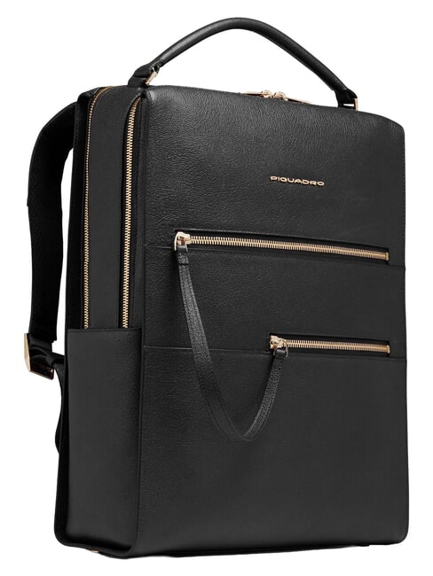 PATRICIA 15,6-Zoll-Laptop-Rucksack aus Leder Schwarz - Damentaschen