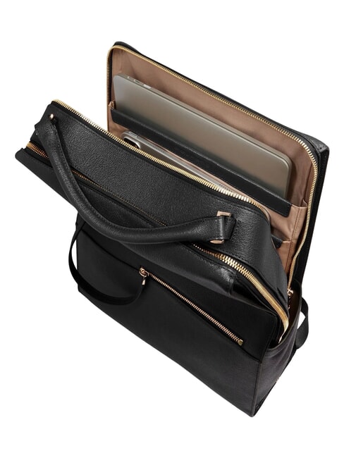 PATRICIA 15,6-Zoll-Laptop-Rucksack aus Leder Schwarz - Damentaschen