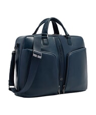PIQUADRO W143 15,6"-Laptoptasche aus Leder Blau - Arbeitstaschen - 2