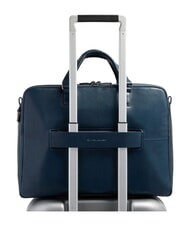 PIQUADRO W143 15,6"-Laptoptasche aus Leder Blau - Arbeitstaschen - 3