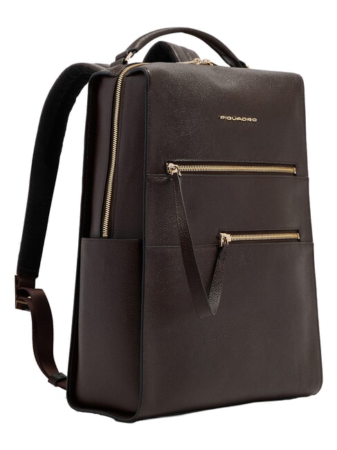 W140 Damen-Lederrucksack f&uuml;r 14-Zoll-Laptop BRAUN - PC-Rucks&auml;cke