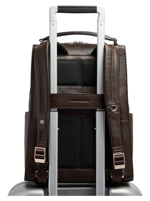 W140 Damen-Lederrucksack f&uuml;r 14-Zoll-Laptop BRAUN - PC-Rucks&auml;cke
