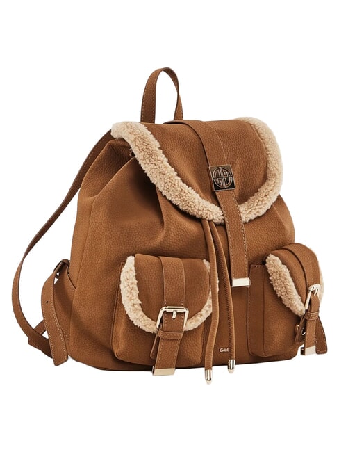 LYNN Rucksack mit Taschen und Metalllogo br&auml;unen - Damentaschen