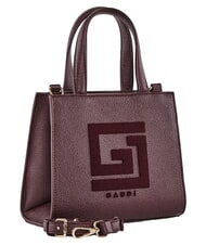 GAUD&Igrave; EMILY FLOCK Mini-Einkaufstasche mit Logo und Schultergurt Burgund - Damentaschen - 2