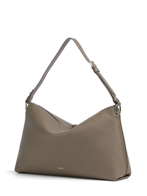 DEBBY Schultertasche, Leder schlammiges Grau - Damentaschen