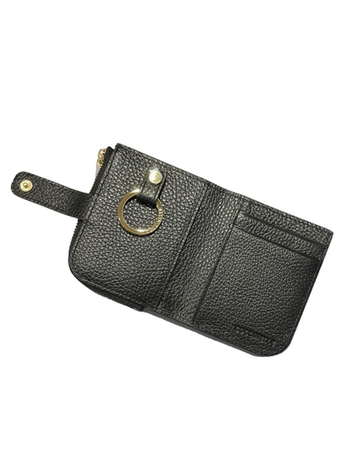 METALLIC SOFT Mini-Geldb&ouml;rse aus Leder Schwarz - Brieftaschen Damen