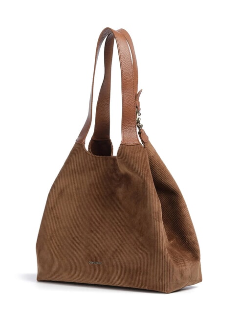 C-EASY CORDURO Leder-Schultertasche Cognac - Damentaschen