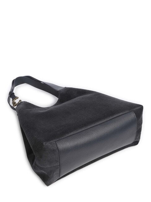 C-EASY CORDURO Leder-Schultertasche Mitternachtsblau - Damentaschen