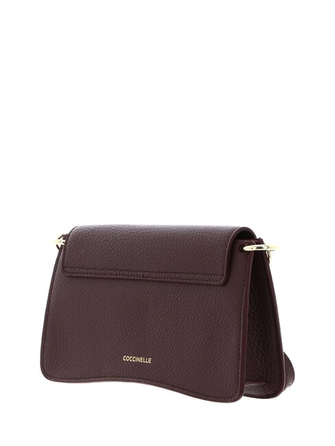 C-ME Tasche aus geh&auml;mmertem Leder mit Klappe Beere - Damentaschen