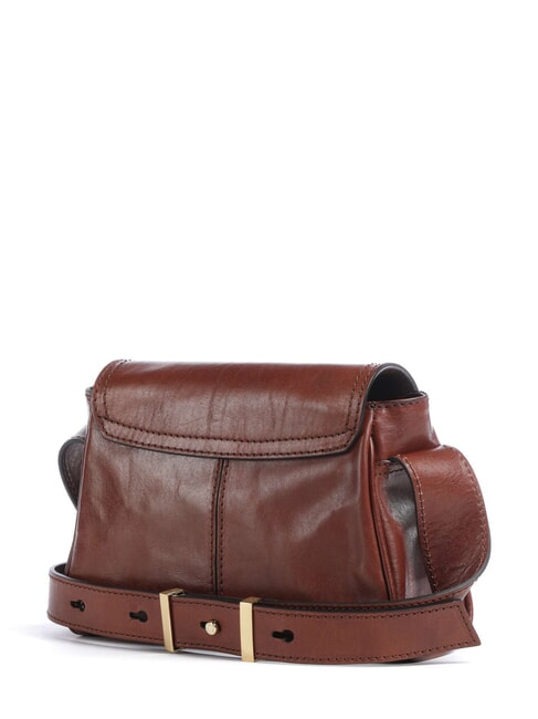 FLORA Mini-Schultertasche aus Leder BRAUN - Damentaschen